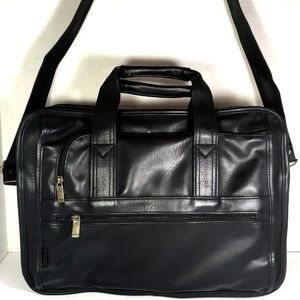 HIT Tech Laptop Briefcase Black Faux Leather